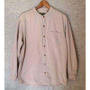 Orvis Mens Button Down Shirt Size Medium Grey Long Sleeve Cotton Casual Outdoor